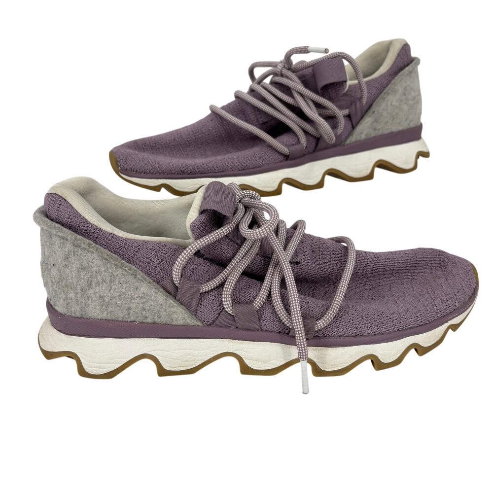 Sorel Kinetic Sneakers Women Size 9 Lavender Gray Knit Lace Up Athletic‎ Casual
